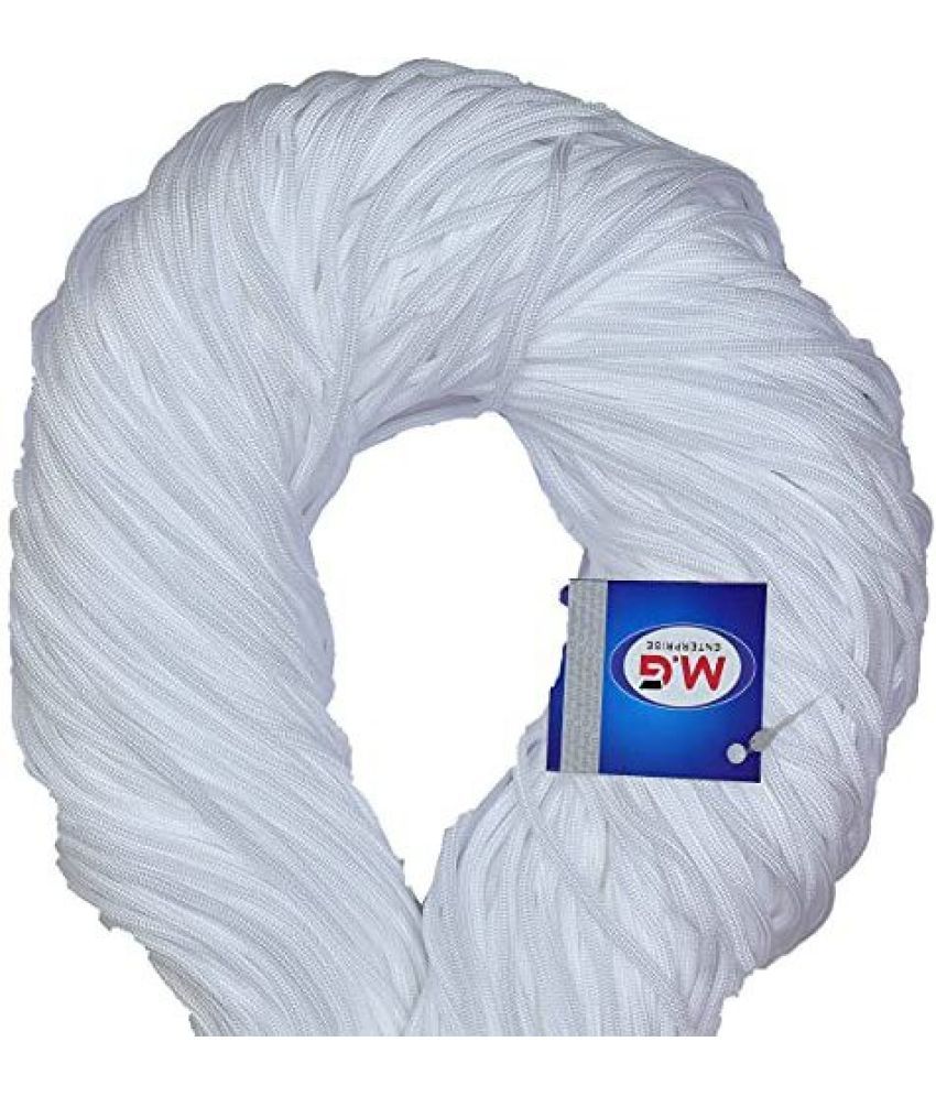     			White 15 mtr  Braided Cord Thread Nylon knot Rope sturdy cording- Art-ABDG