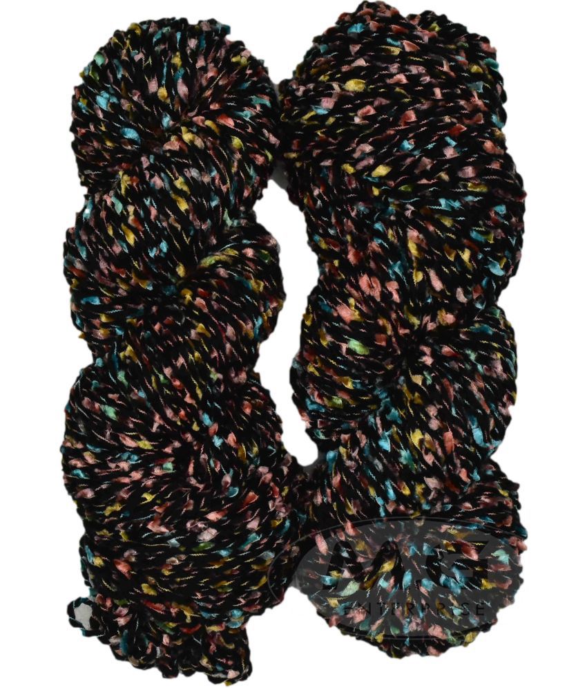     			Yarn Mala Lachi  Black 200 gms Wool Hank Hand knitting wool- Art-ADAD