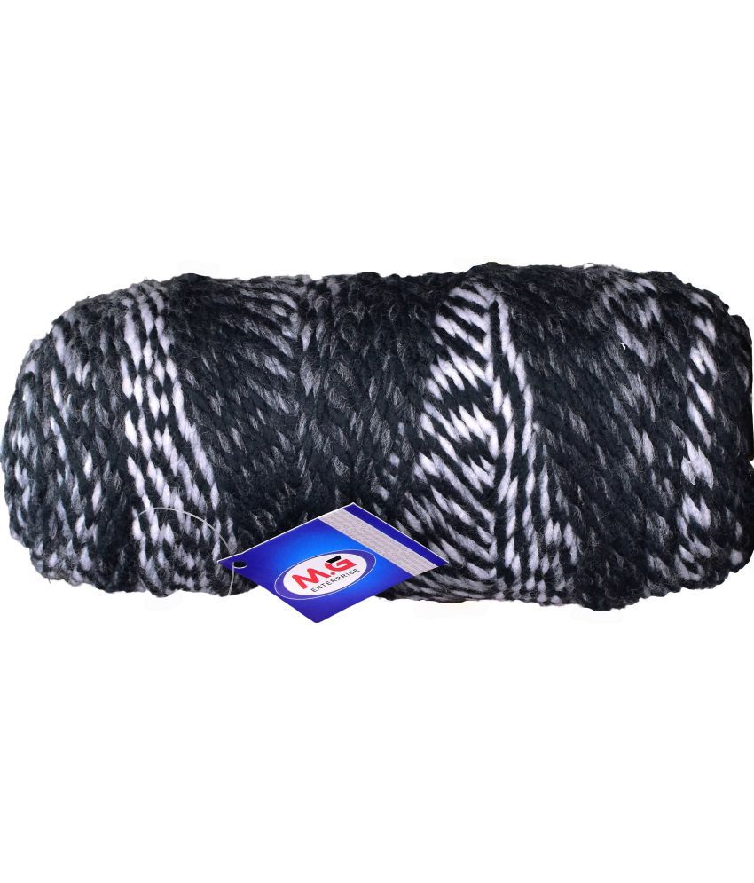     			Zebra Black (450 gm)  Wool Ball Hand knitting wool / Art Craft soft fingering crochet hook yarn, needle knitting yarn thread dye H ID