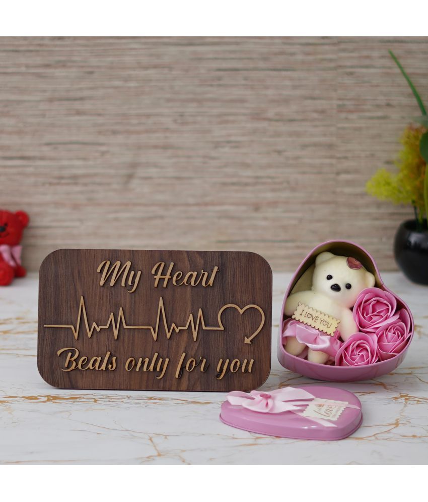     			eCraftIndia Brown Wood Valentine Hamper