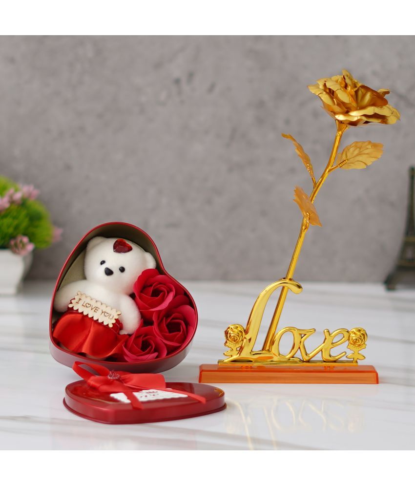     			eCraftIndia Gold Plastic Valentine Hamper