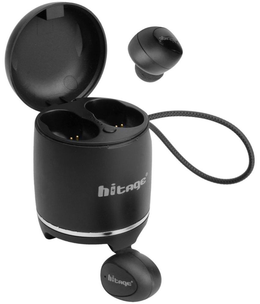     			hitage BTS431Speaker+Earbud Bluetooth True Wireless (TWS) In Ear 30 Hours Playback Fast charging IPX5(Splash & Sweat Proof) Black