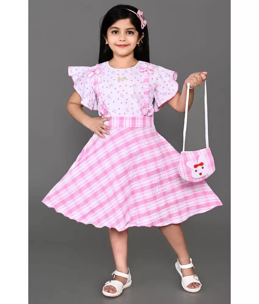 StyleStone - Polyester Pink Girls Off Shoulder Dress ( Pack of 1 ) - Buy  StyleStone - Polyester Pink Girls Off Shoulder Dress ( Pack of 1 ) Online  at Low Price - Snapdeal