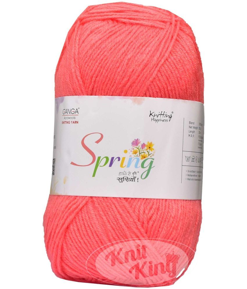     			GAN GA pring  Peach 400 gm Wool Ball Hand knitting wool -J Art-AEGH