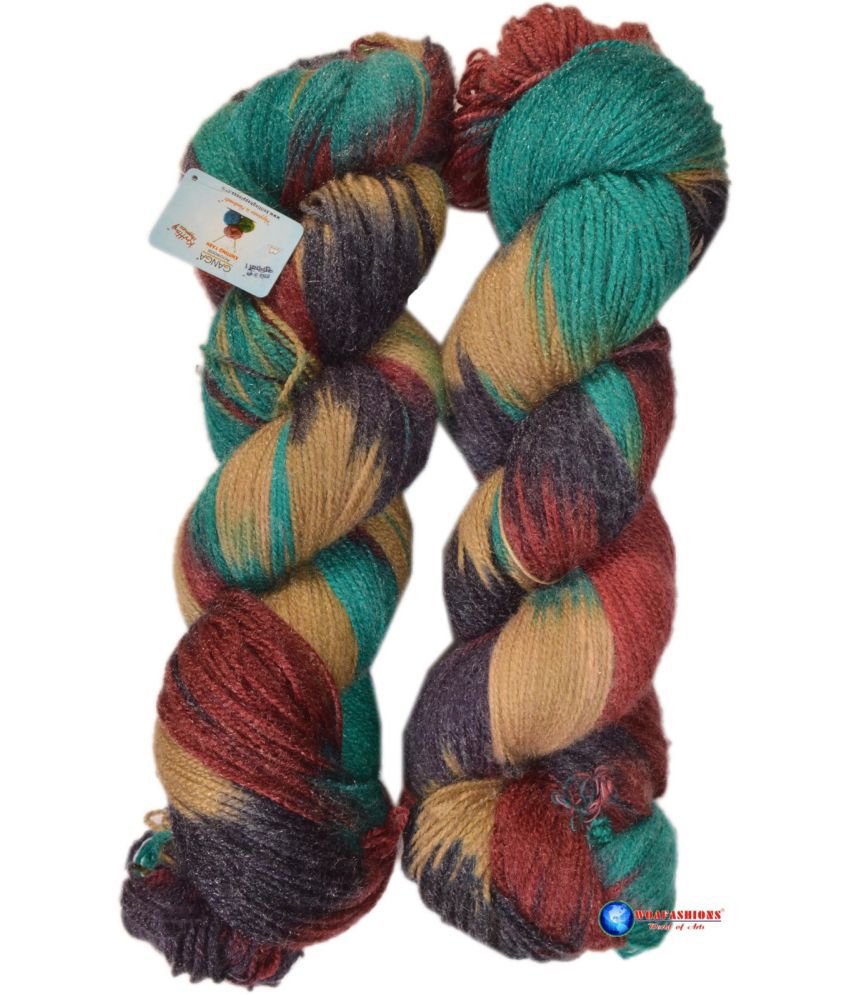     			Glowing Star knitting yarn (Multi Camel Blue) (200gms)