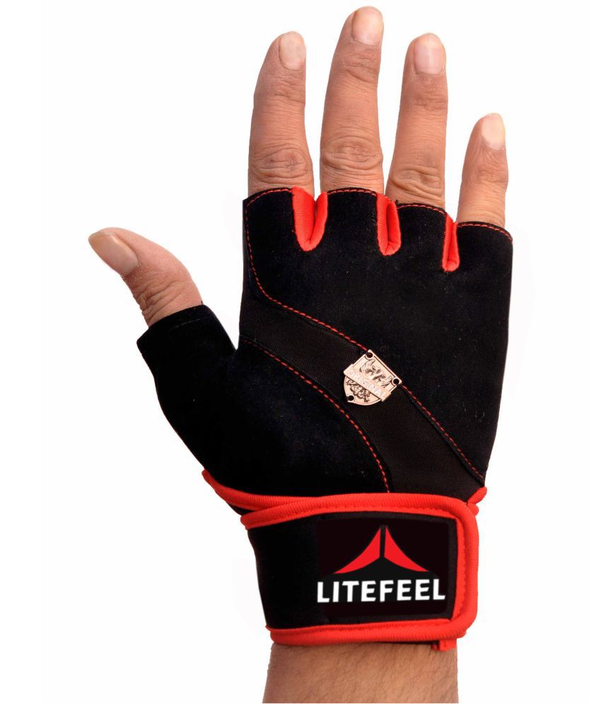     			LITE FEEL Classic Exercise Unisex Polyester Gym Gloves For Advanced Fitness Training and Workout With Half-Finger Length