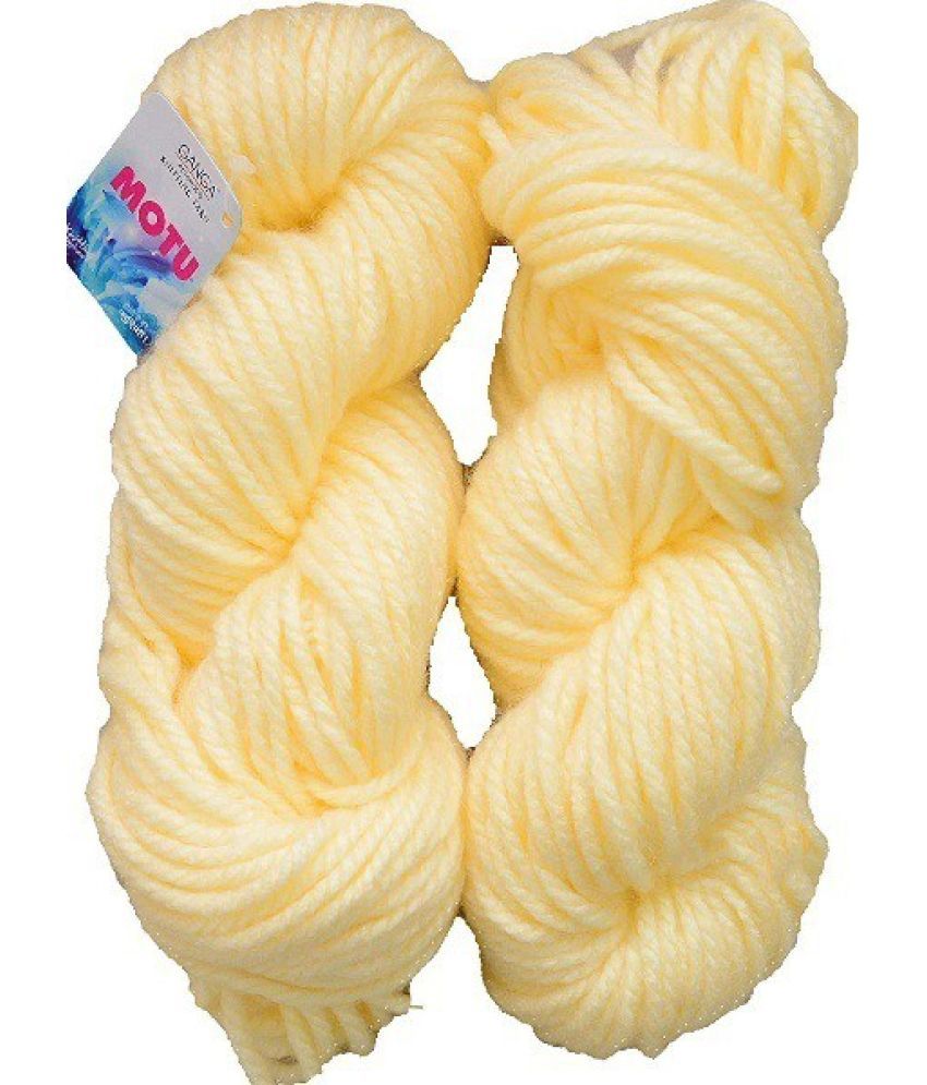    			Motu Thick Chunky Hand Knitting Yarn (Cream) (Hanks-200 grams)