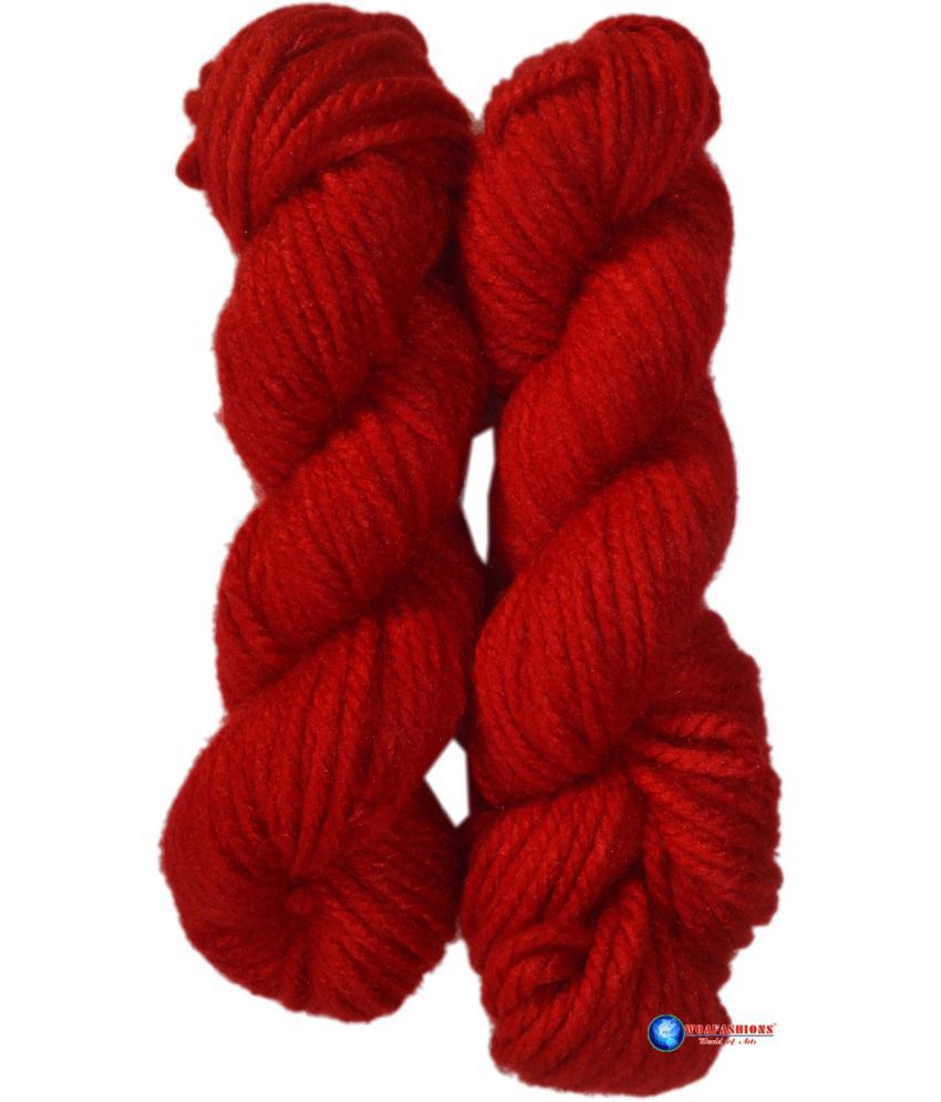     			Motu Thick Chunky Wool Hand Knitting Yarn (Red) (Hanks-200gms)