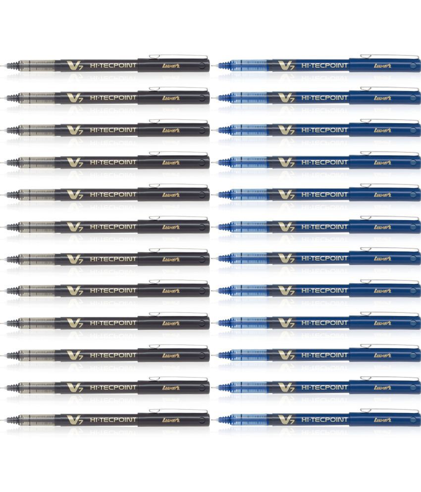     			PILOT Hi-Tecpoint V7 Roller Ball Pen (12 Blue, 12 Black)