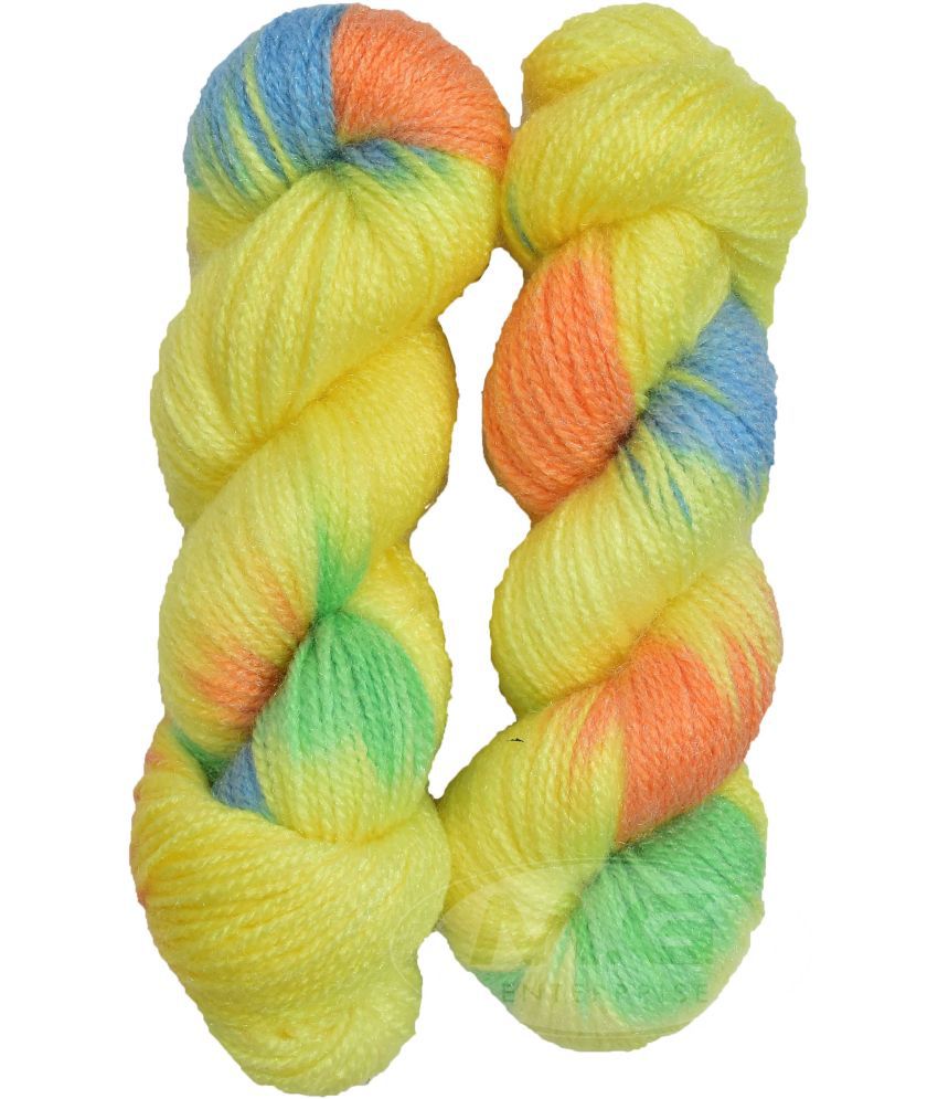     			Represents Ganga Glow Knitting Yarn Wool, Lemon  200 gm . Art-ABAE