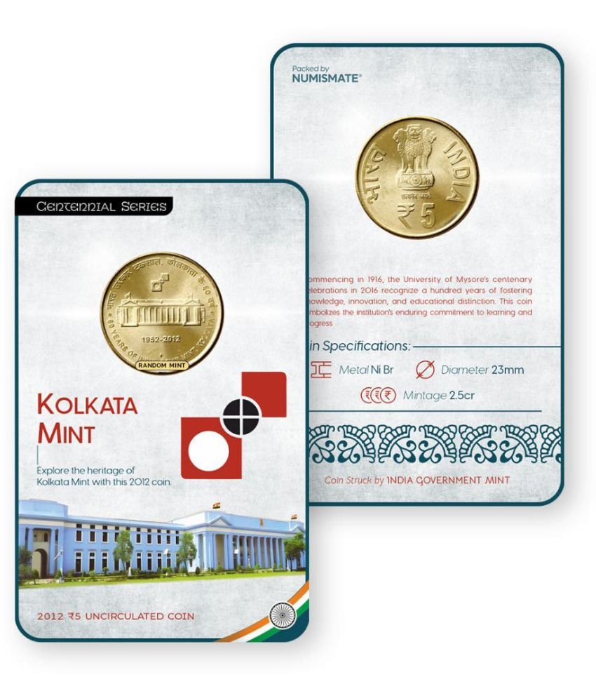     			Rs.5 KOLKATA MINT Commemorative Coin Card – Special Edition