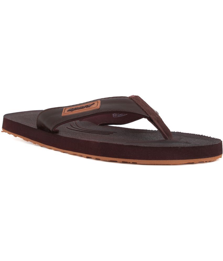     			Sparx Brown Men's Thong Flip Flop