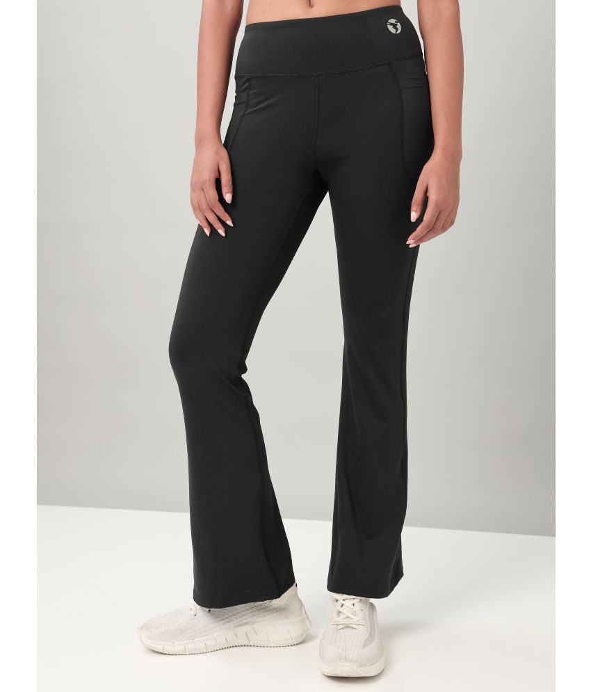     			Technosport Black Polyester Women's Gym Trackpants ( Pack of 1 )