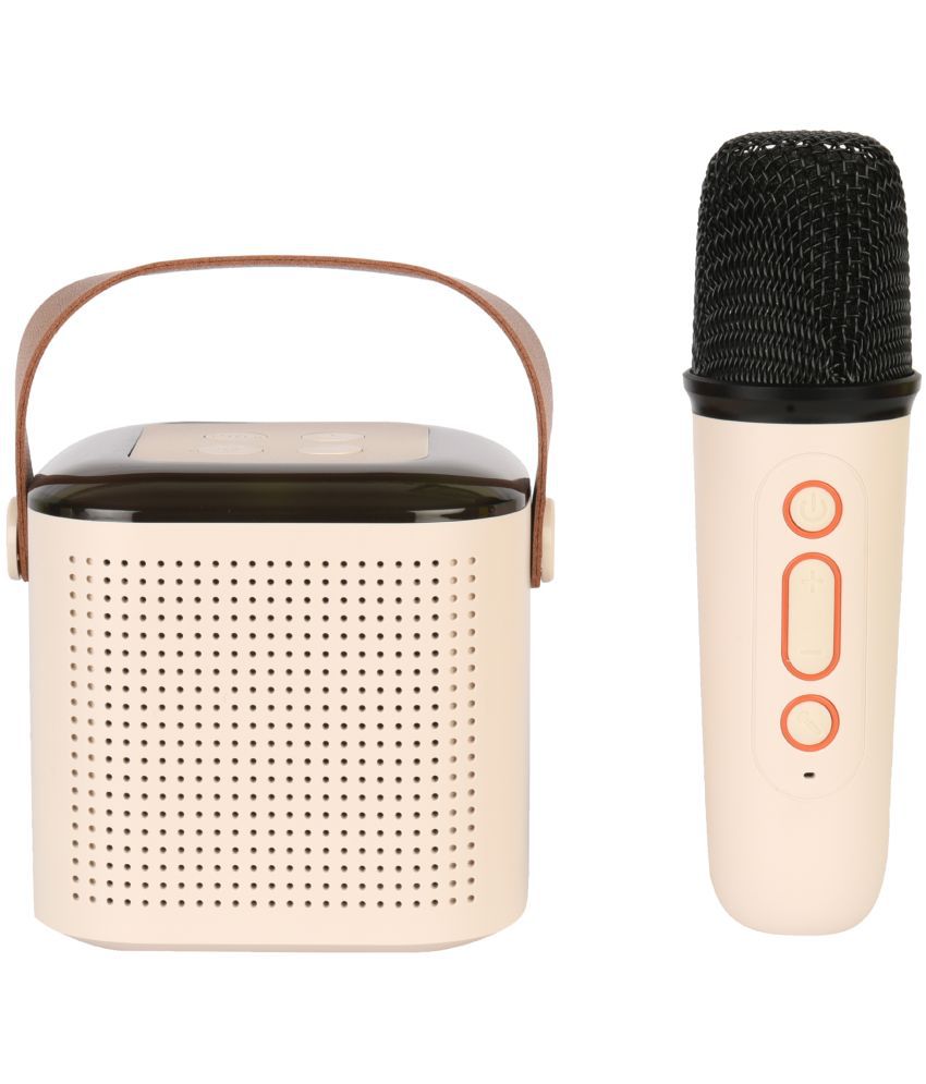     			hitage Karaoke Singing Mic 5 W Bluetooth Speaker Bluetooth v5.0 with SD card Slot Playback Time 5 hrs White