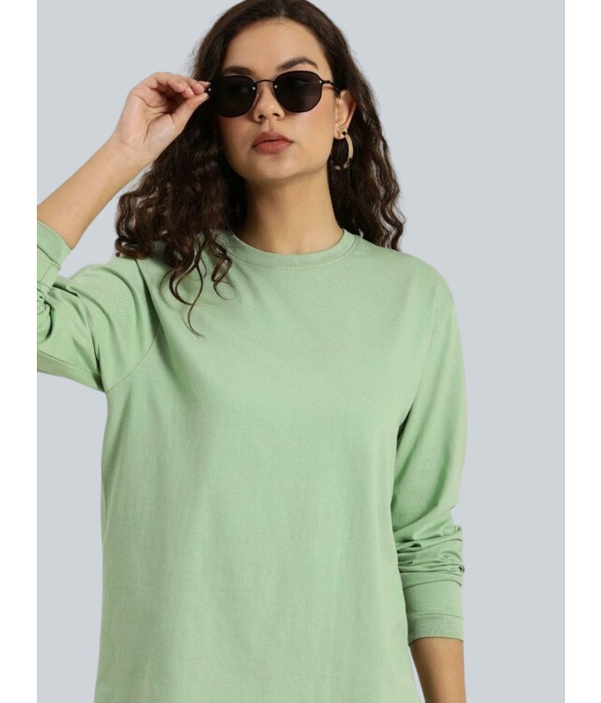     			AKTIF Mint Green Cotton Blend Loose Fit Women's T-Shirt ( Pack of 1 )