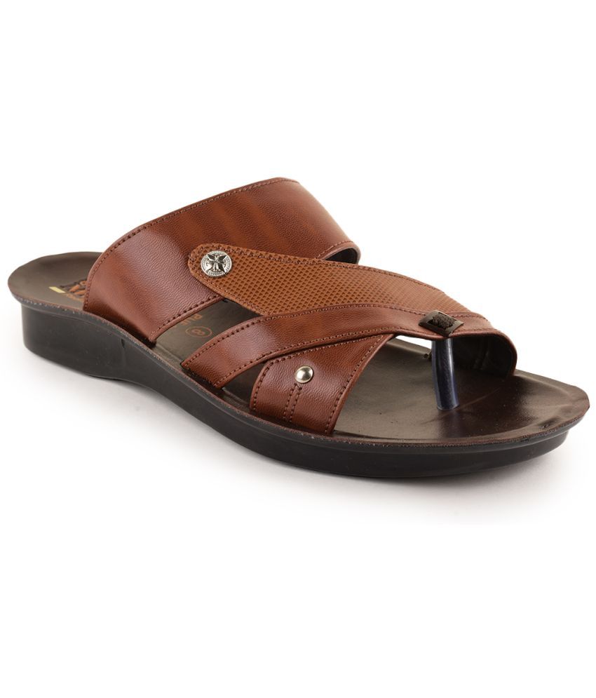     			Action Tan Men's Leather Slipper