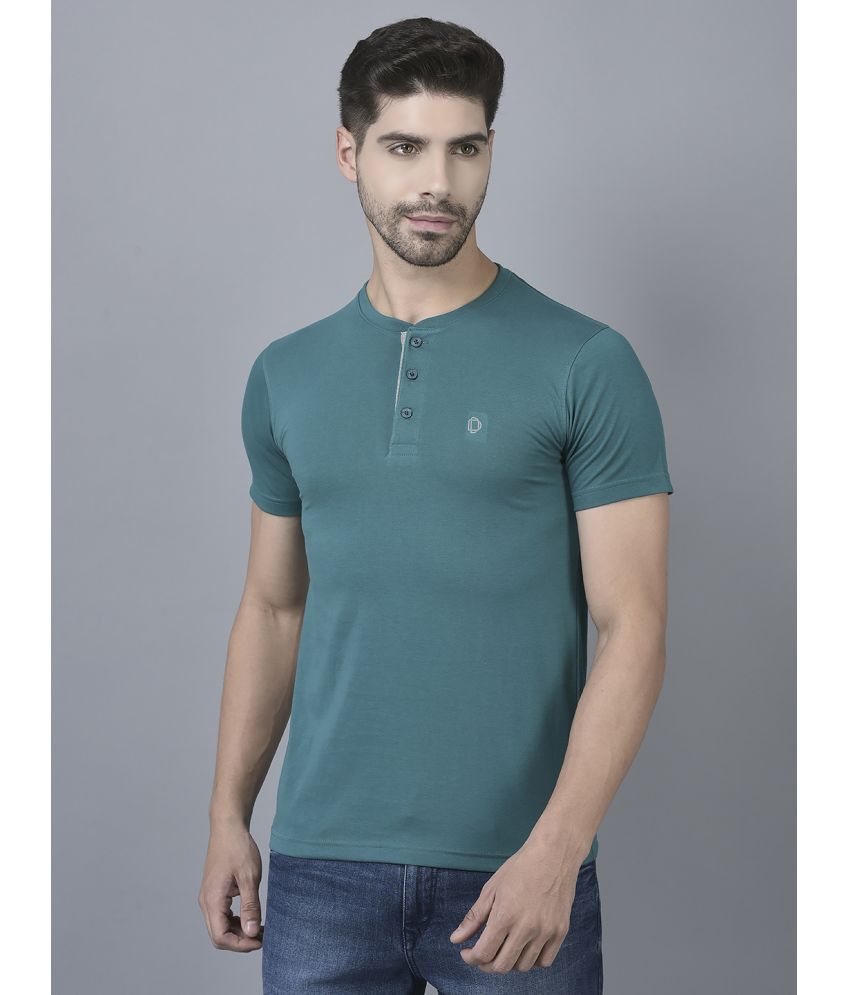     			Dollar Cotton Blend Regular Fit Solid Half Sleeves Men's T-Shirt - Green ( Pack of 1 )