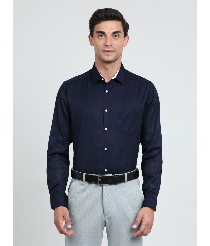     			IVOC Cotton Blend Regular Fit Full Sleeves Men's Formal Shirt - Navy ( Pack of 1 )