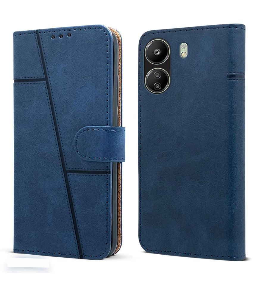     			Shining Stars Blue Flip Cover Artificial Leather Compatible For Redmi 13C 4G ( Pack of 1 )