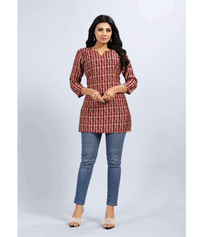     			SARRAS Viscose Printed Straight Women's Kurti - Red ( Pack of 1 )