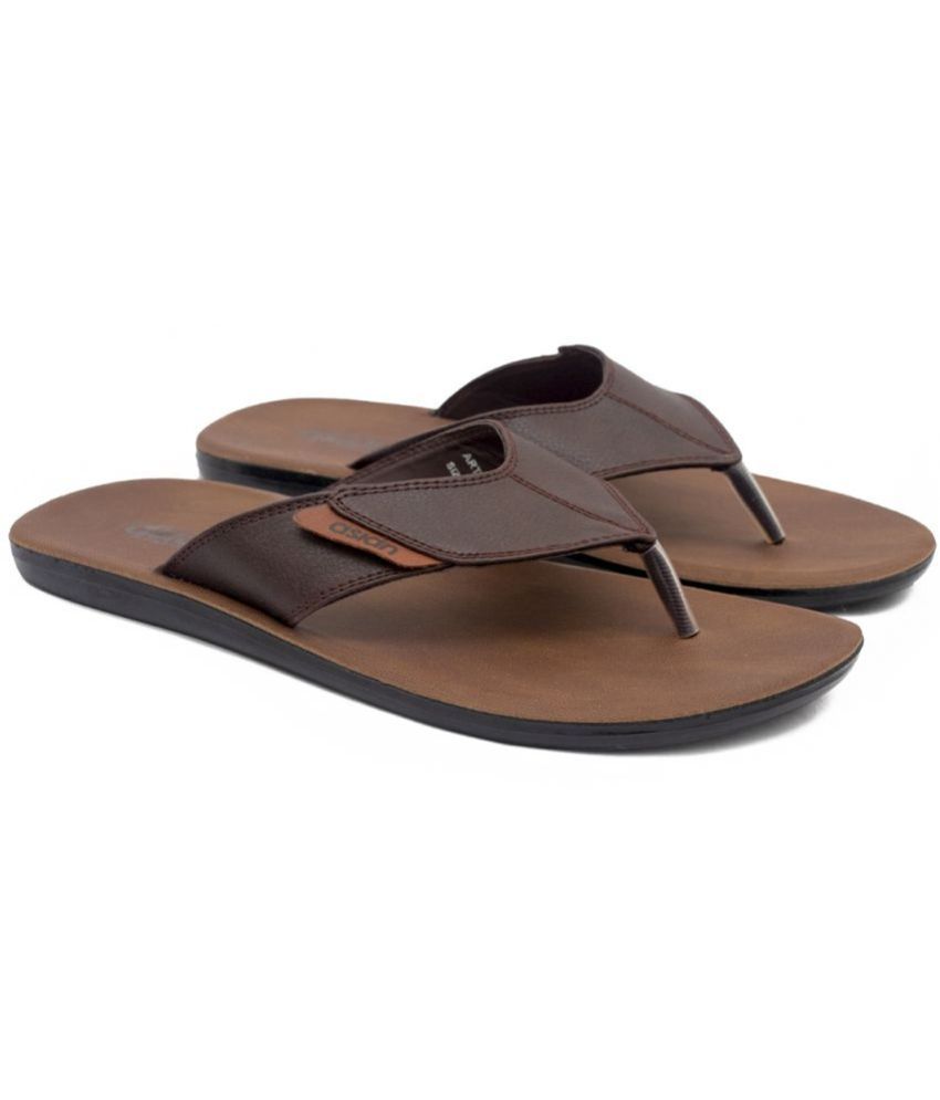     			ASIAN Brown Men's Leather Slipper