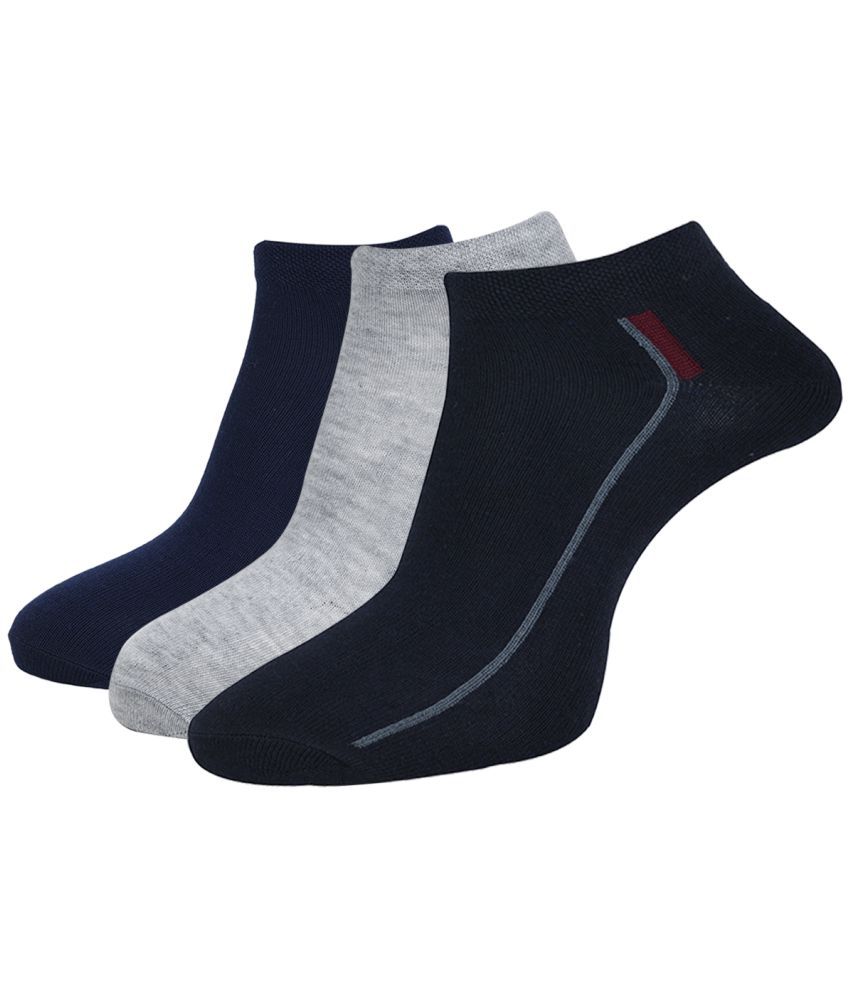     			Dollar Cotton Blend Men's Striped Black Ankle Length Socks ( Pack of 3 )