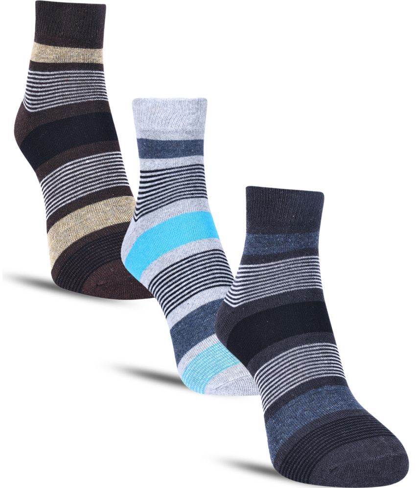     			Dollar Cotton Blend Men's Self Design Dark Grey Ankle Length Socks ( Pack of 3 )