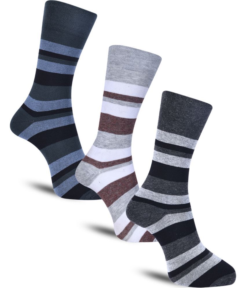     			Dollar Cotton Blend Men's Self Design Dark Grey Ankle Length Socks ( Pack of 3 )