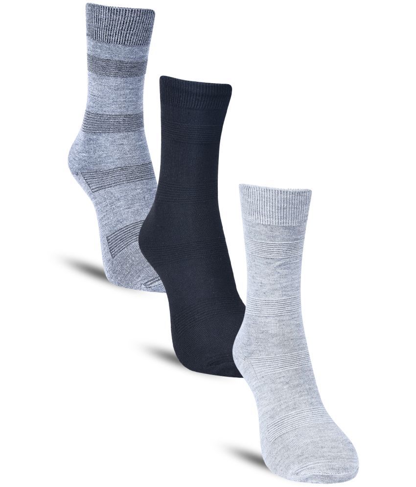     			Dollar Cotton Blend Men's Self Design Dark Grey Ankle Length Socks ( Pack of 3 )