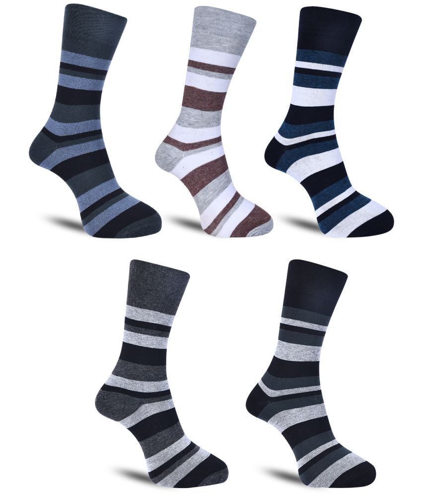     			Dollar Cotton Blend Men's Self Design Dark Grey Ankle Length Socks ( Pack of 5 )