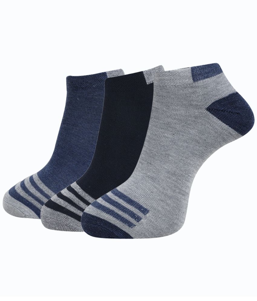     			Dollar Cotton Blend Men's Self Design Dark Grey Ankle Length Socks ( Pack of 3 )