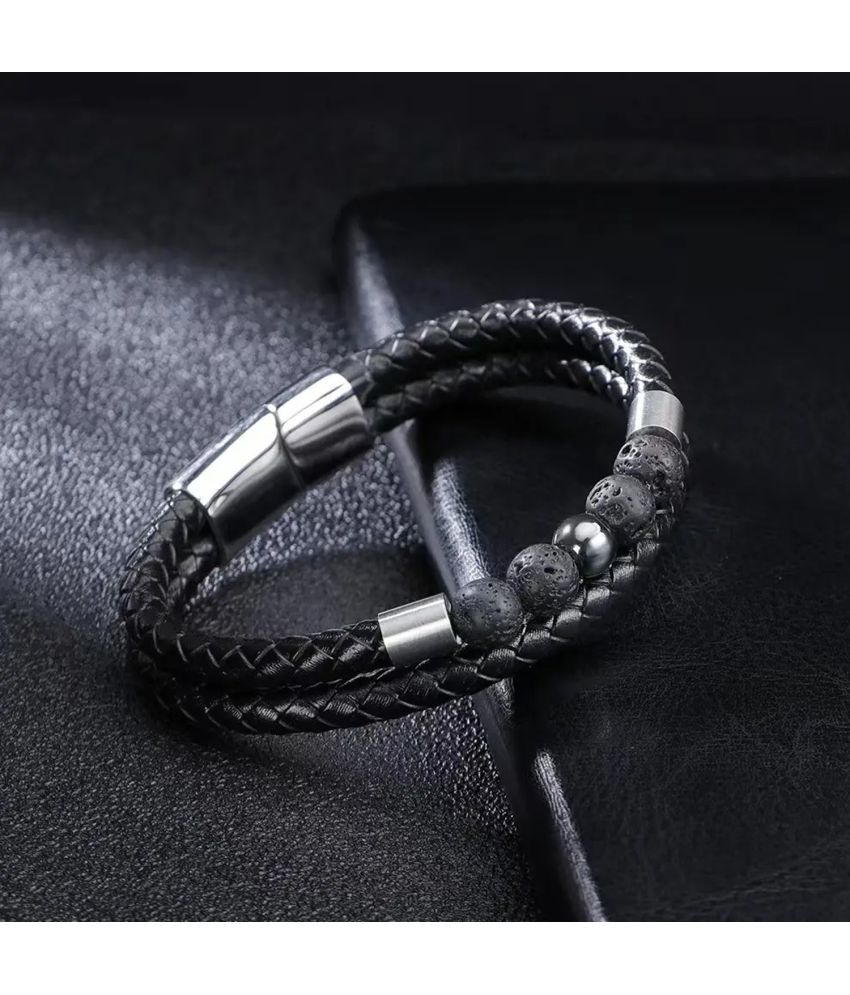     			FASHION FRILL Black Bracelet ( Pack of 1 )
