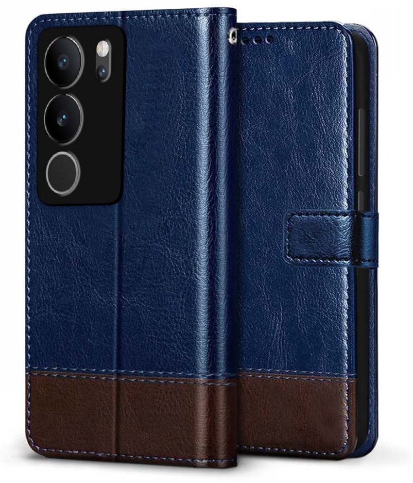     			Fashionury Blue Flip Cover Leather Compatible For Vivo V29 5G ( Pack of 1 )