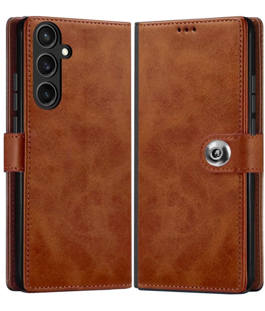     			Fashionury Brown Flip Cover Leather Compatible For Samsung Galaxy S23 FE 5G ( Pack of 1 )