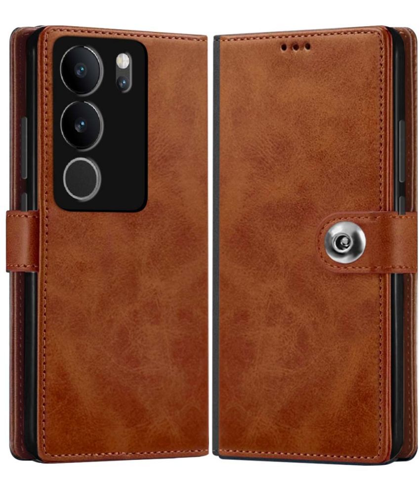     			Fashionury Brown Flip Cover Leather Compatible For Vivo V29 5G ( Pack of 1 )