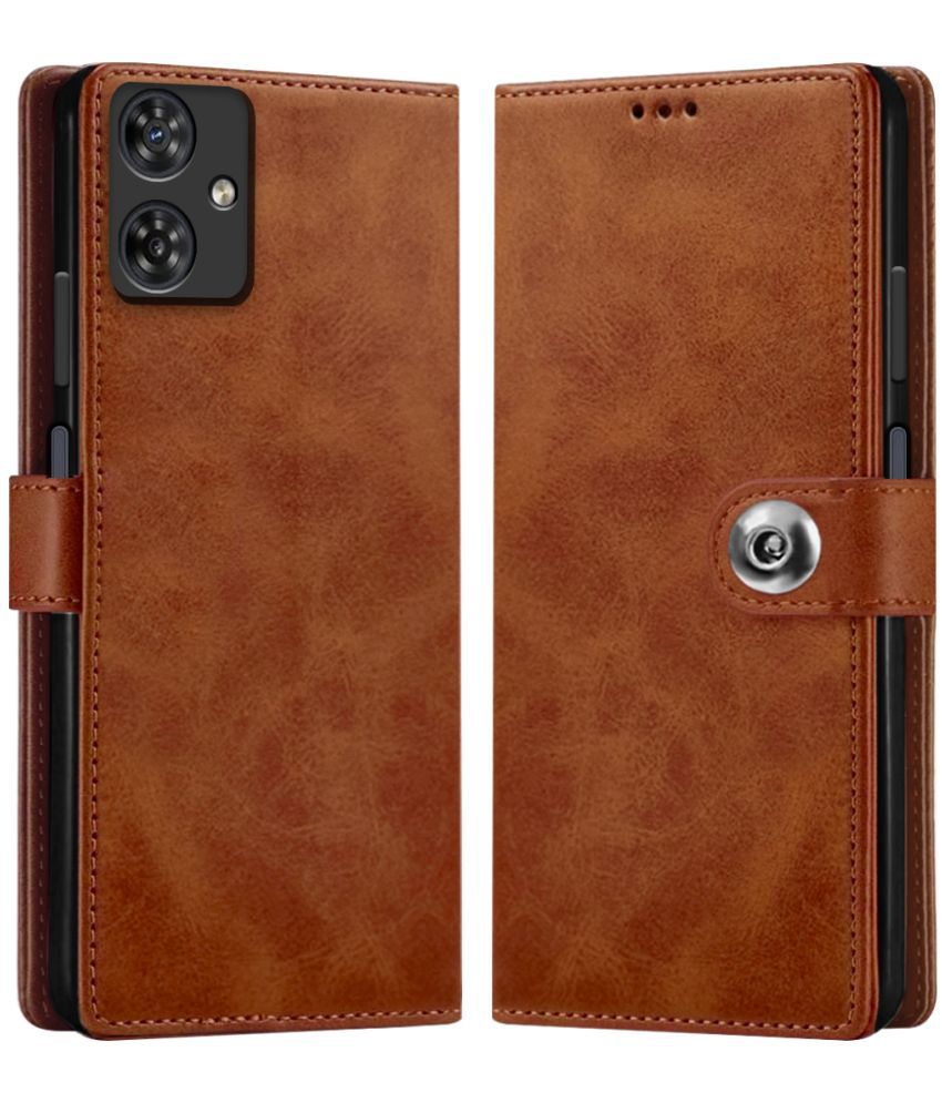     			Fashionury Brown Flip Cover Leather Compatible For Motorola G54 5G ( Pack of 1 )