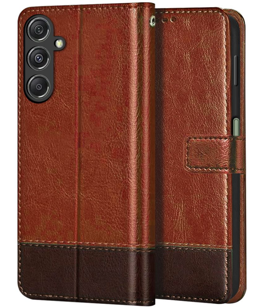     			Fashionury Brown Flip Cover Leather Compatible For Samsung Galaxy F34 5G ( Pack of 1 )