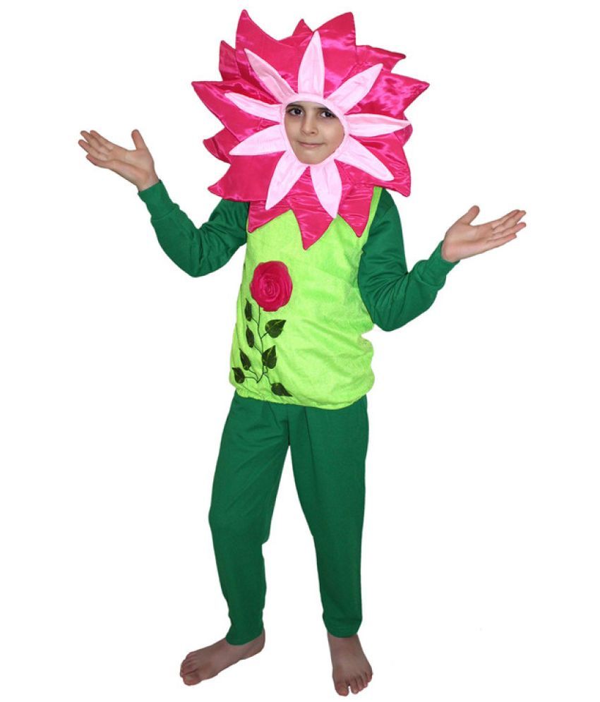     			Kaku Fancy Dresses Flower Costume,Rose Costume,Nature Costume -Magenta, 10-12 Years, For Boys & Girls