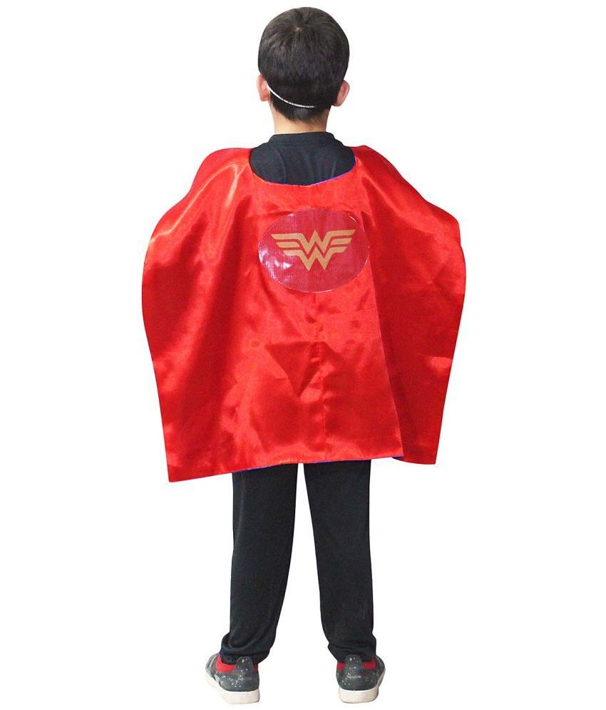     			Kaku Fancy Dresses Superhero Girl Robe for Kids/California Fancy Dress for Kids/Halloween Costume -Red, Free Size, for Girls