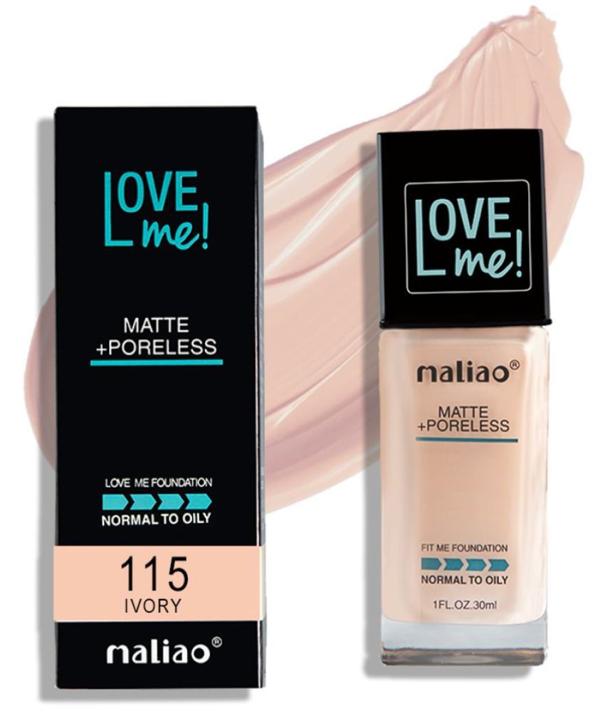     			Maliao Matte+Poreless LOVE ME Foundation - Ideal for Normal to Oily Skin (115-IVORY)