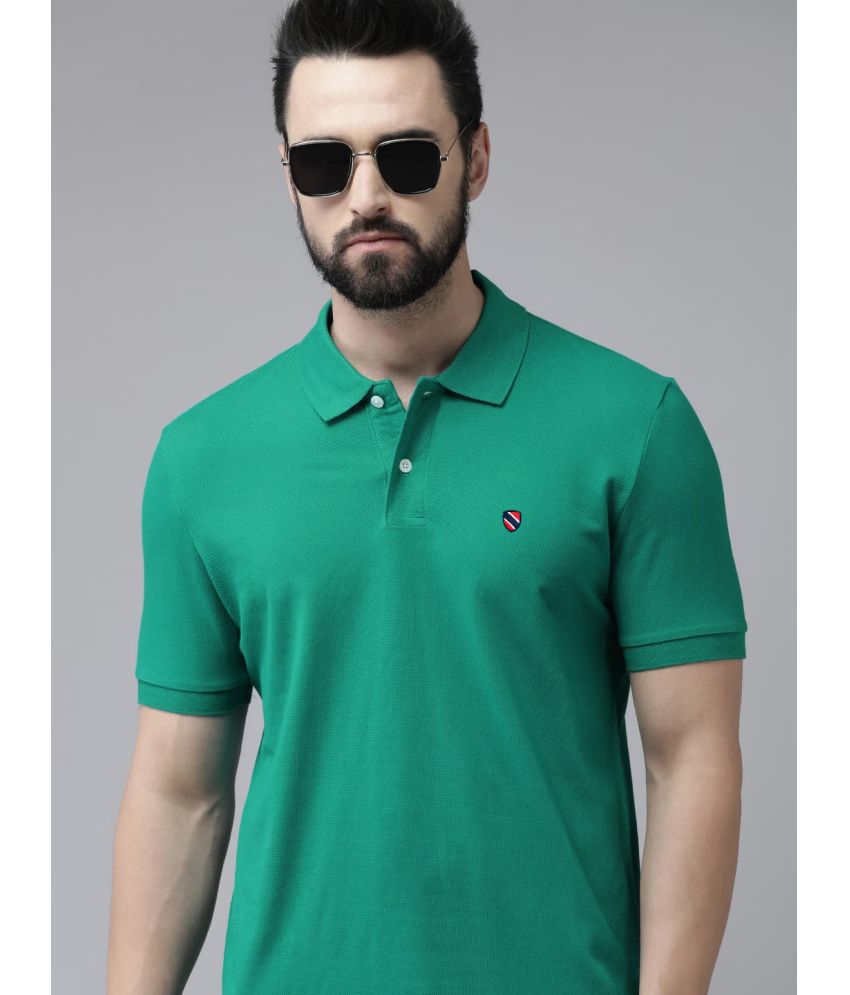     			Merriment Cotton Blend Regular Fit Solid Half Sleeves Men's Polo T Shirt - Mint Green ( Pack of 1 )