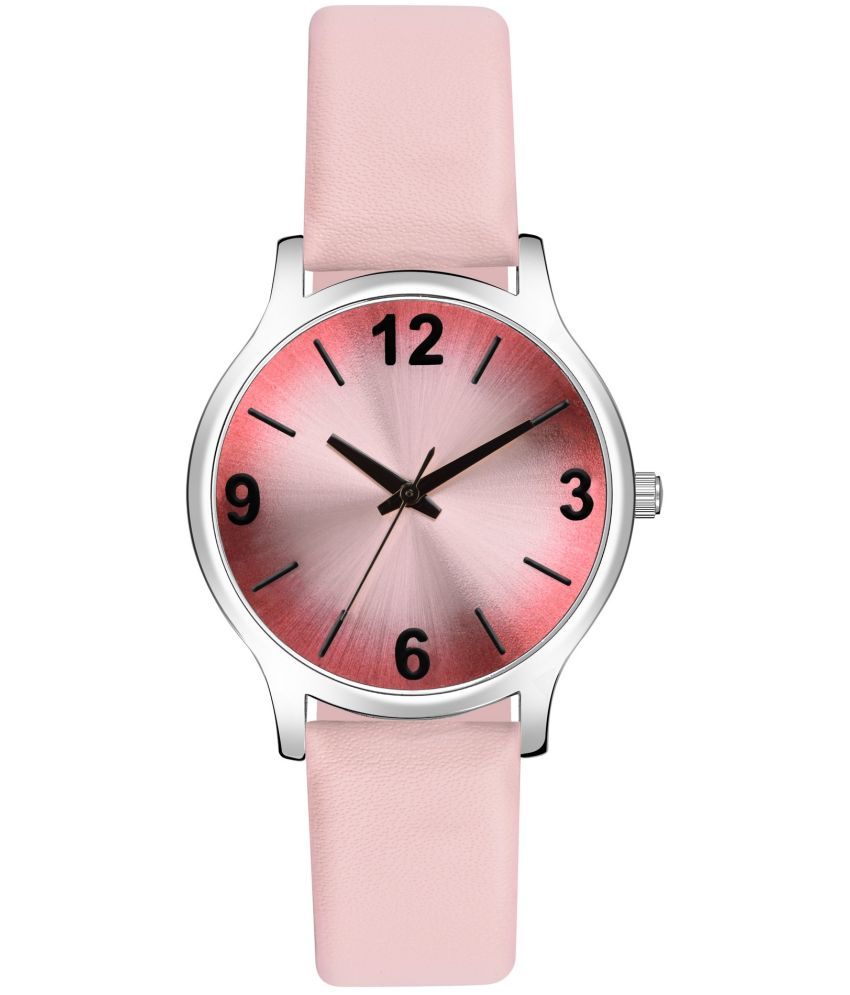     			Newman Pink Leather Analog Womens Watch