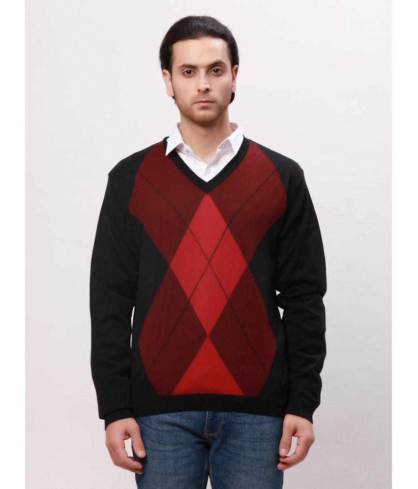     			Park Avenue Acrylic V-Neck Men's Full Sleeves Pullover Sweater - Red ( Pack of 1 )