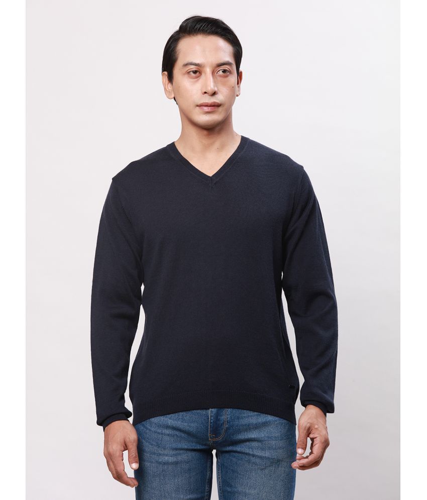     			Park Avenue Acrylic V-Neck Men's Full Sleeves Pullover Sweater - Blue ( Pack of 1 )