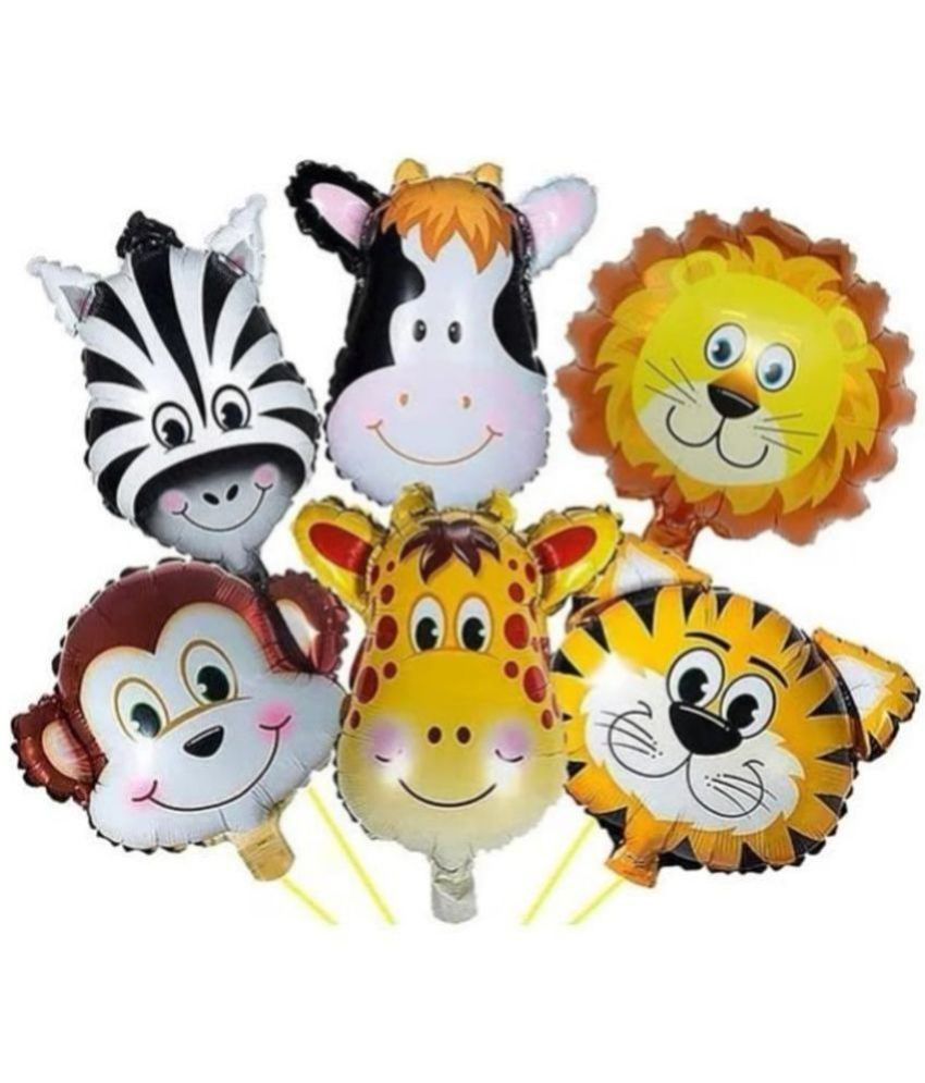     			Urban Classic Jungle Character Theme Foil Balloon for Birthday Pack of 5 pieces