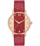 Newman Red Leather Analog Womens Watch