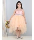 Toy Balloon Kids Net Fit And Flare Dress For Girls ( Pack of 1 , Peach )