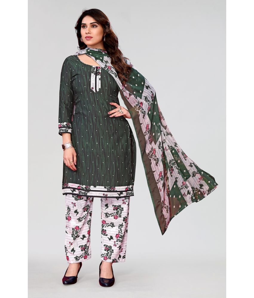     			Anand Unstitched Crepe Printed Dress Material - Green ( Pack of 1 )