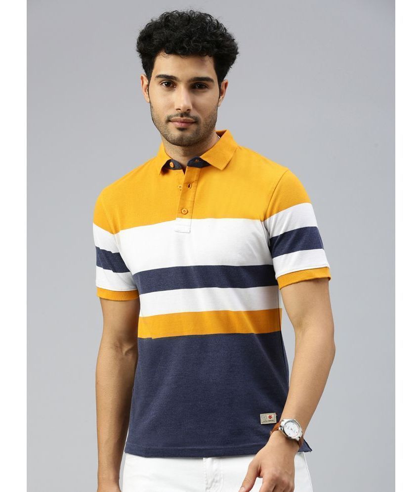     			ONN Cotton Regular Fit Striped Half Sleeves Men's Polo T Shirt - Camel ( Pack of 1 )