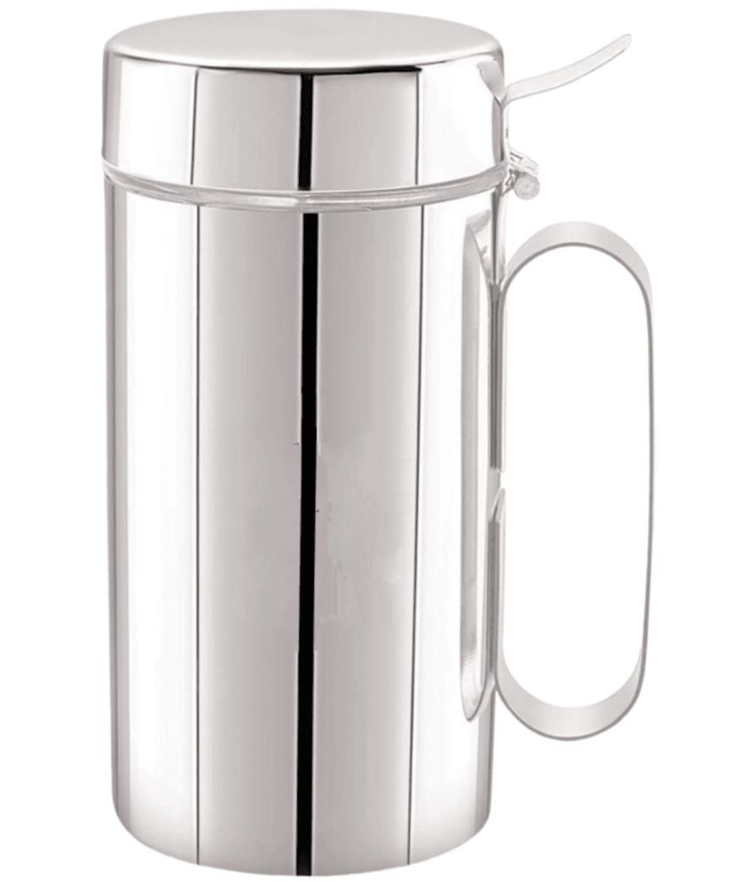     			STEEPLE Oil Dispenser 1Litre Steel Silver Oil Container ( Set of 1 )